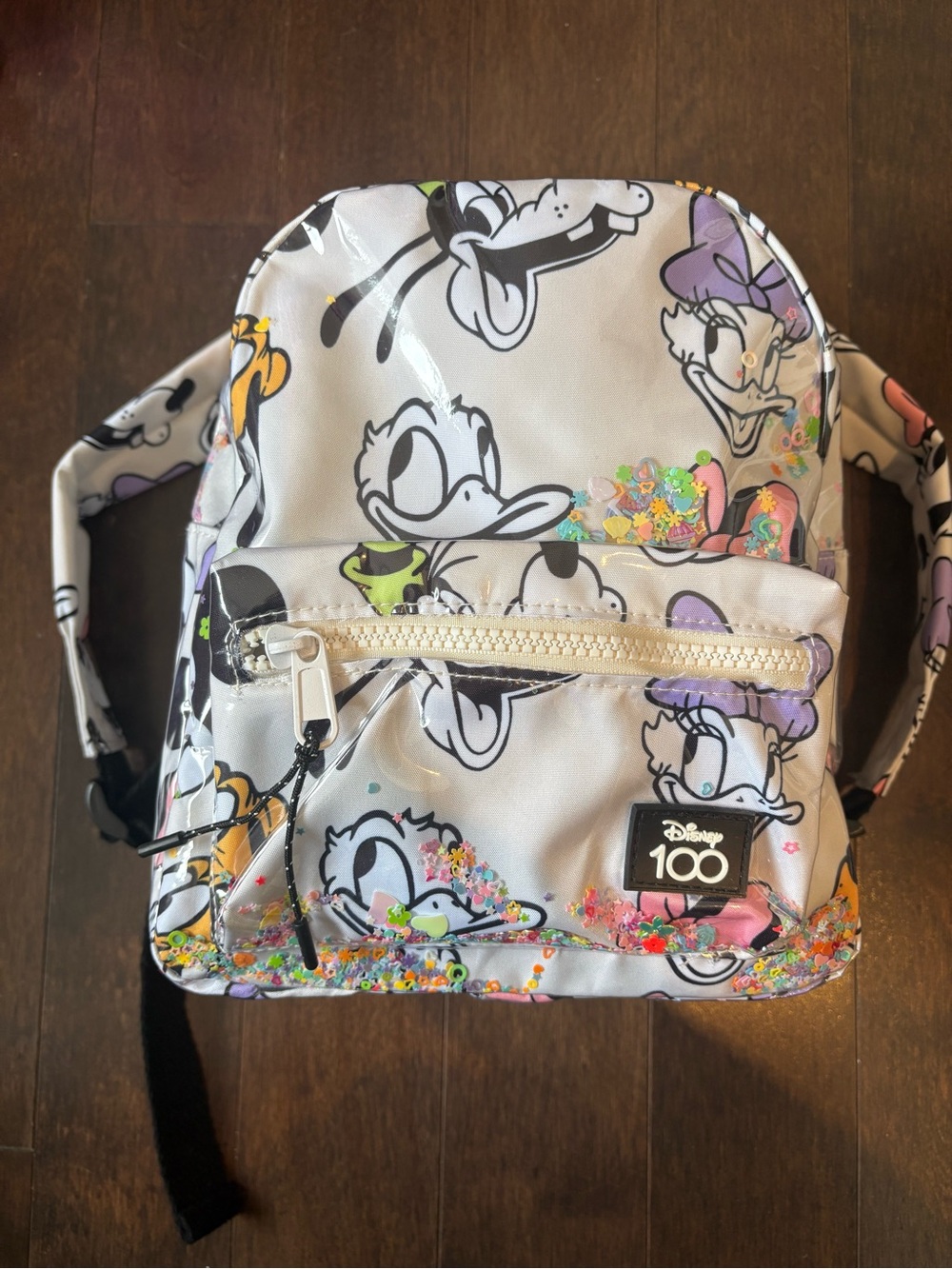 Zara Kids Character Mini Backpack - White with Purple, Yellow, Green Accents